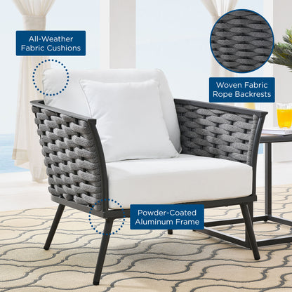 Stance Outdoor Patio Aluminum Armchair by Furniture For America