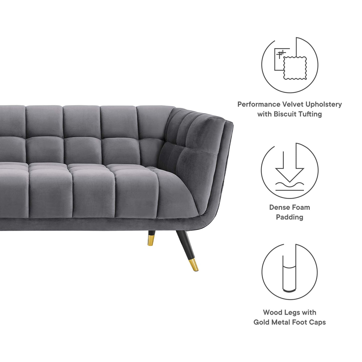 Adept Performance Velvet Sofa by Furniture for America