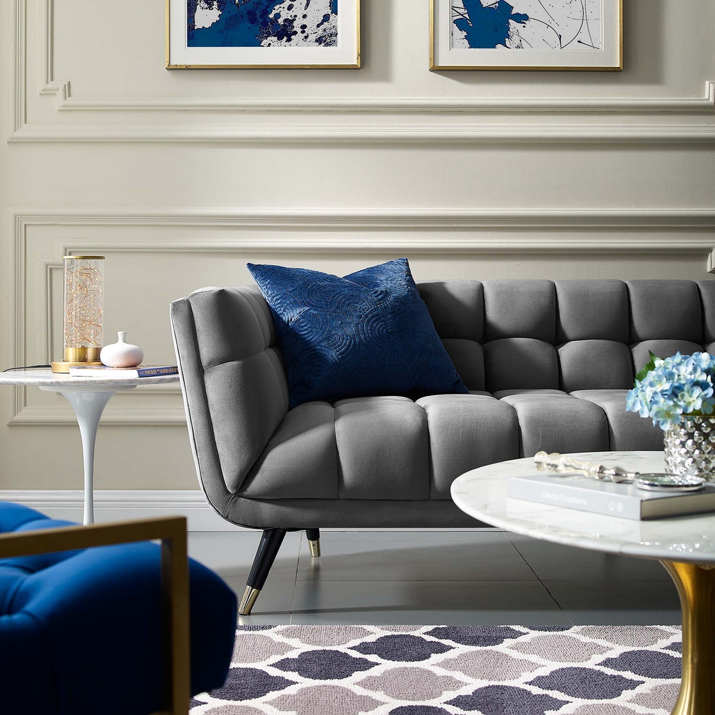 Adept Performance Velvet Sofa by Furniture for America