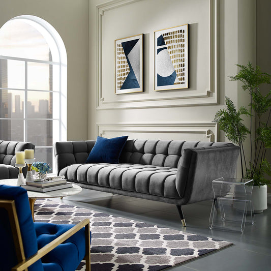 Adept Performance Velvet Sofa by Furniture for America