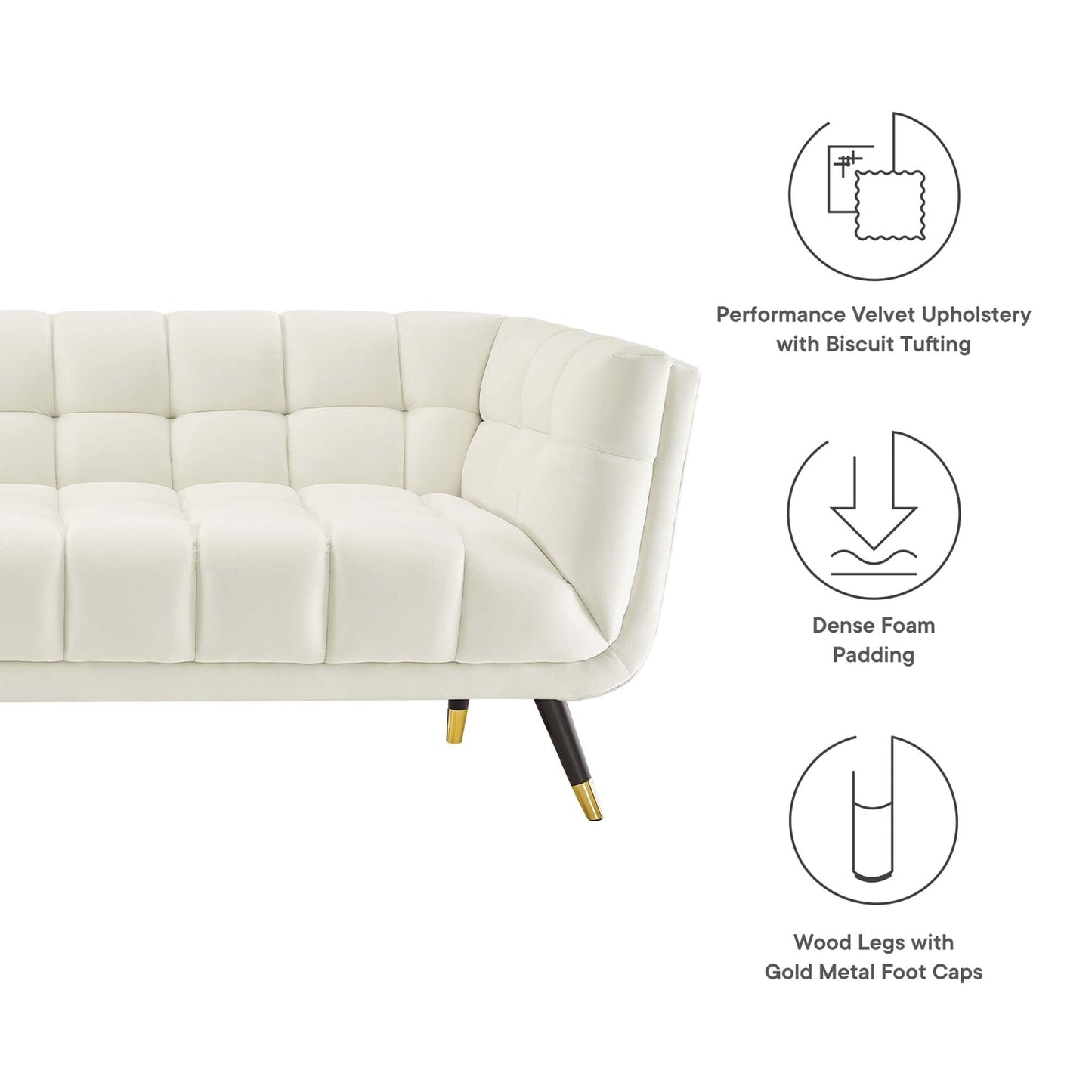 Adept Performance Velvet Sofa by Furniture for America