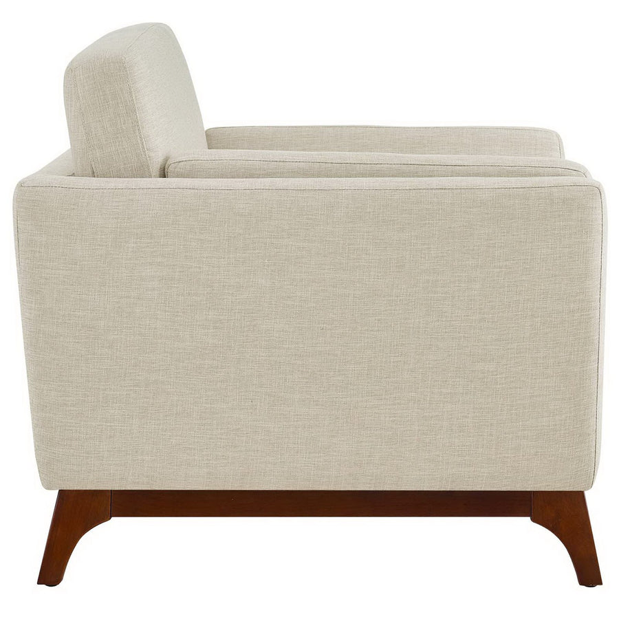 Nerys Upholstered Fabric Armchair in Beige