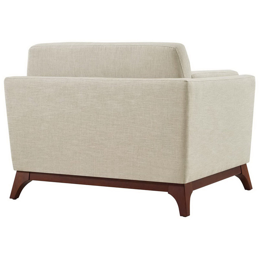 Nerys Upholstered Fabric Armchair in Beige