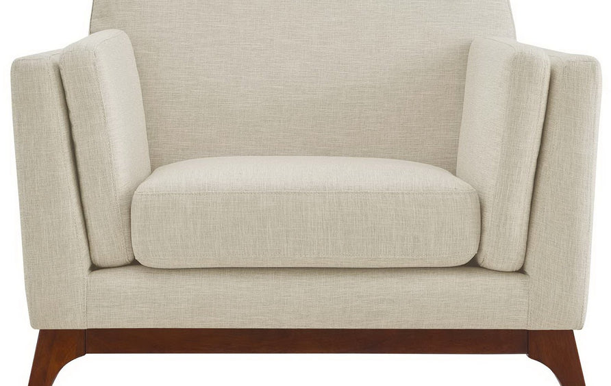 Nerys Upholstered Fabric Armchair in Beige