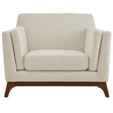 Nerys Upholstered Fabric Armchair in Beige