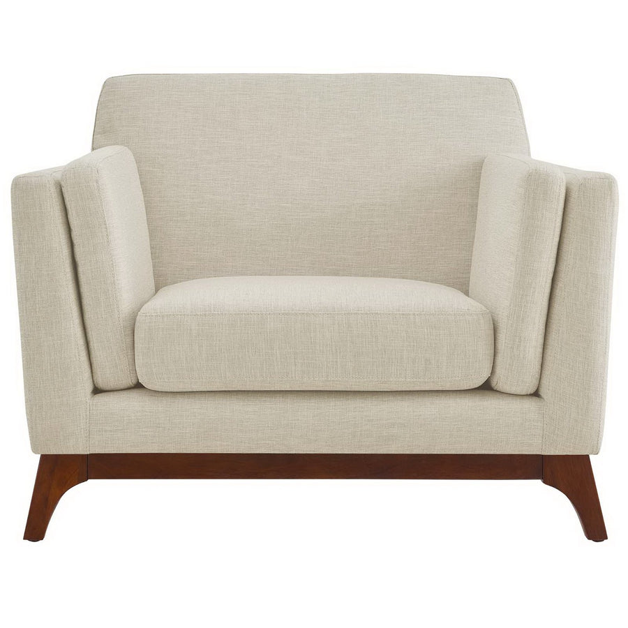 Nerys Upholstered Fabric Armchair in Beige