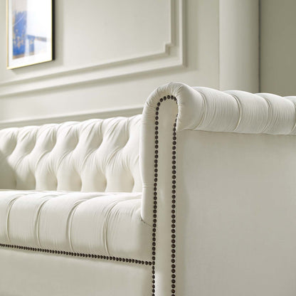 Heritage Performance Velvet Sofa by Furniture for America