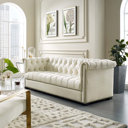 Heritage Performance Velvet Sofa by Furniture for America