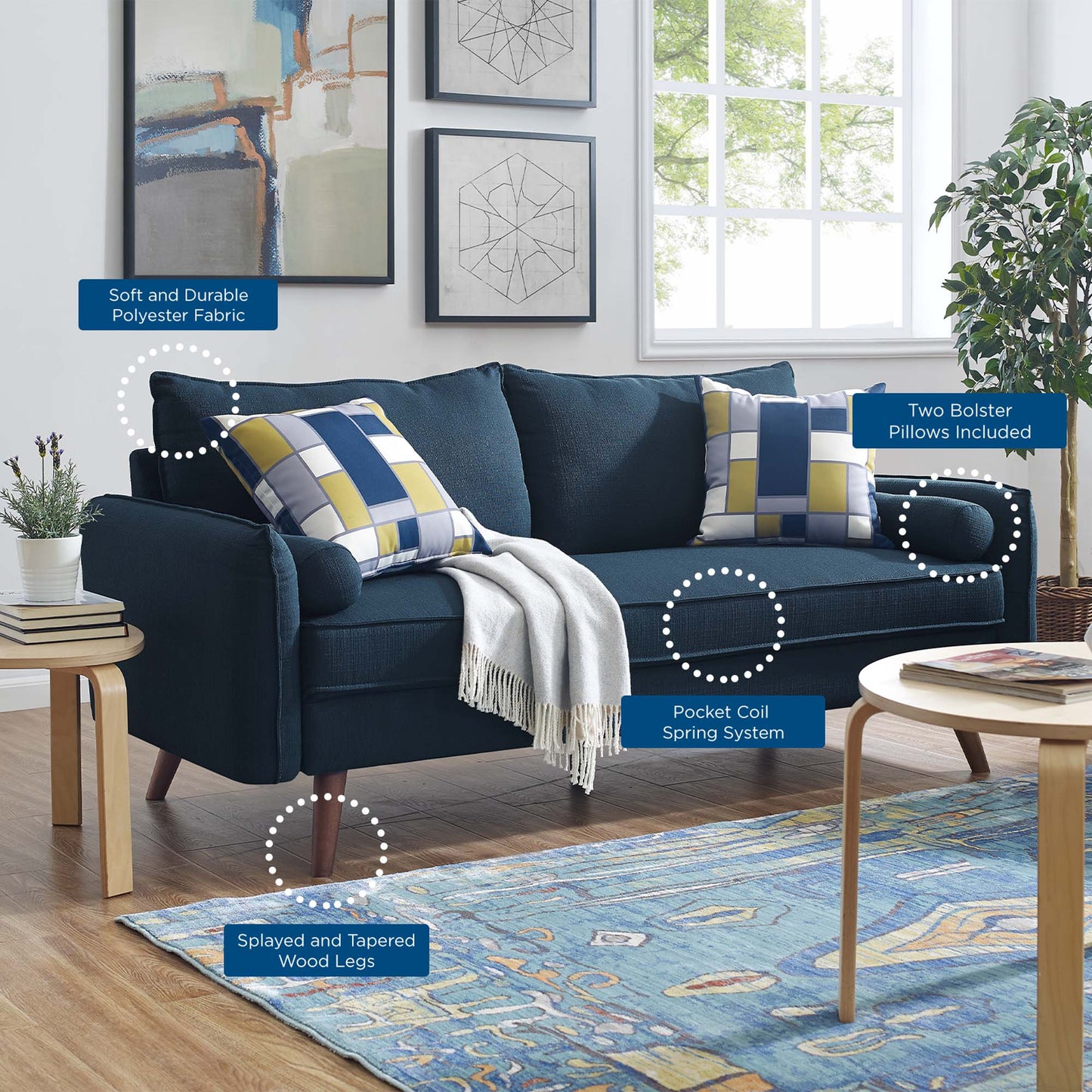 Revive Upholstered Fabric Sofa by Furniture for America