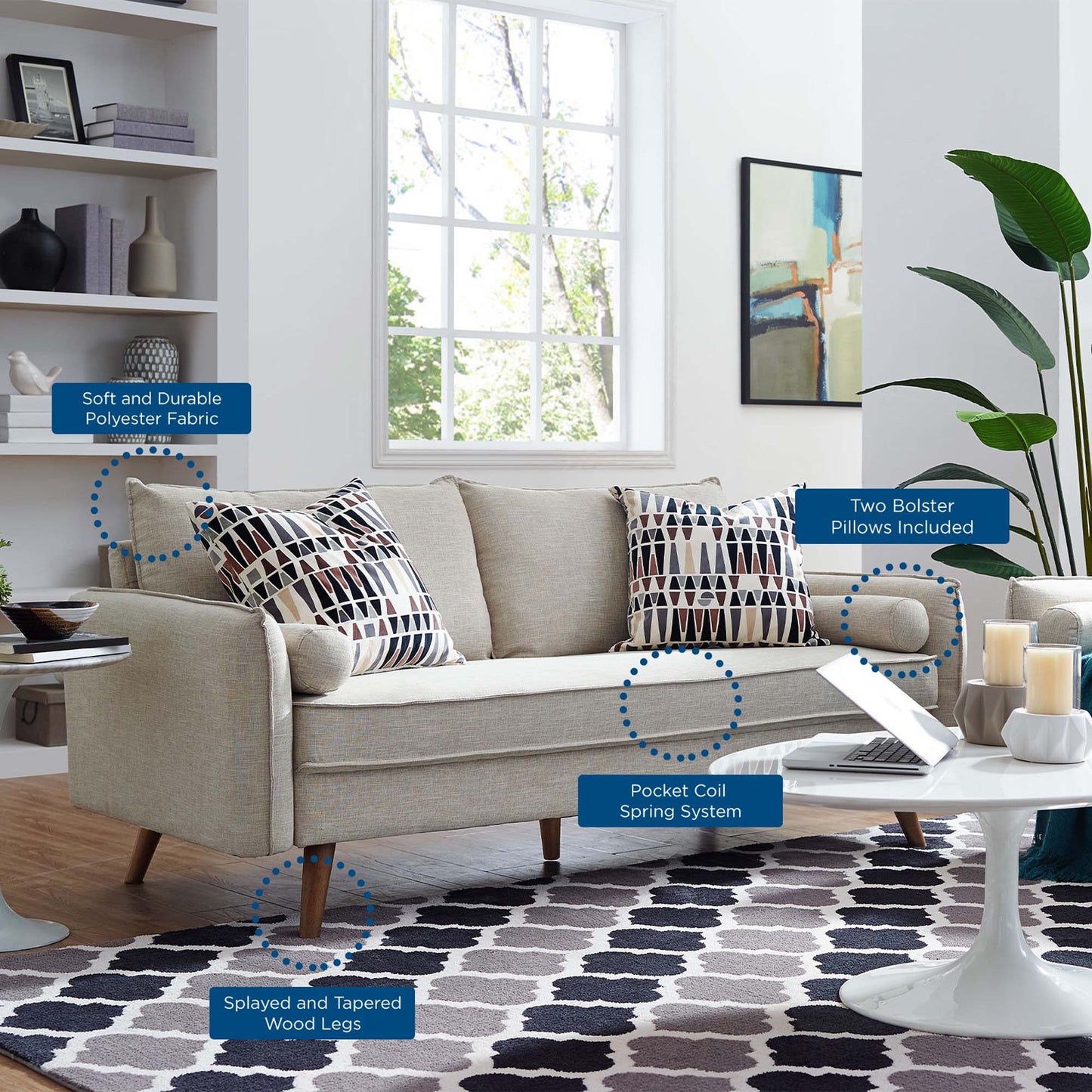 Revive Upholstered Fabric Sofa by Furniture for America