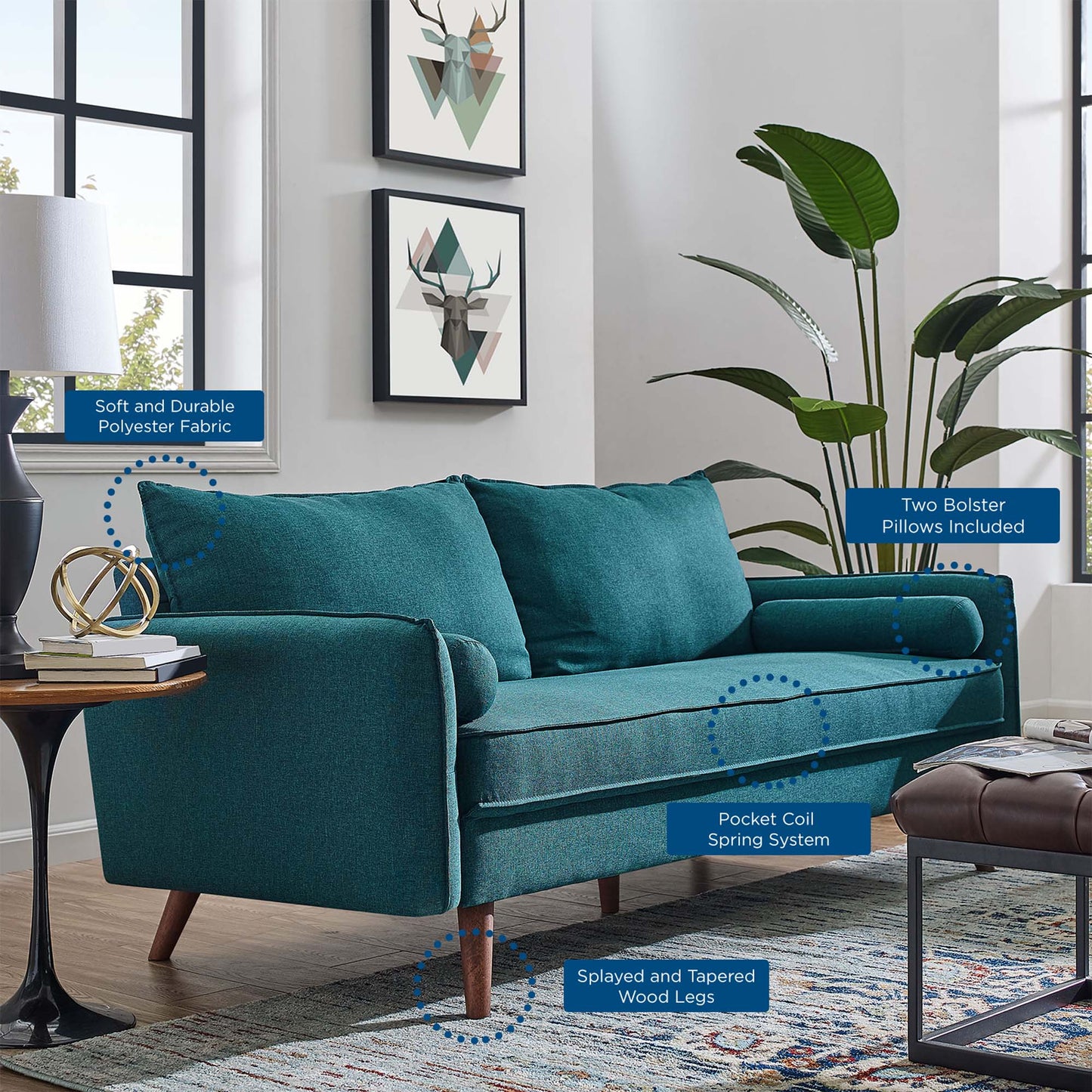 Revive Upholstered Fabric Sofa by Furniture for America