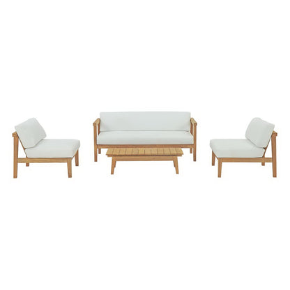 Bayport 4 Piece Outdoor Patio Teak Set by Furniture For America