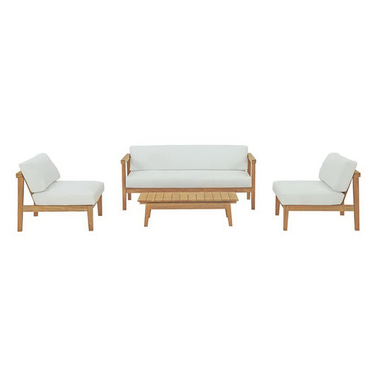 Bayport 4 Piece Outdoor Patio Teak Set by Furniture For America