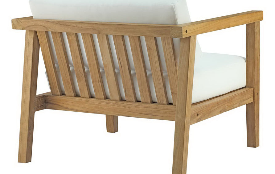 Fable 2 Piece Outdoor Patio Teak Set in Natural White