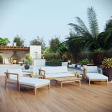 Fable 8 Piece Outdoor Patio Teak Set in Natural White
