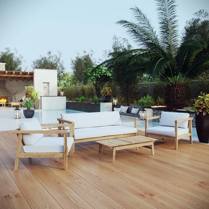 Bayport 4 Piece Outdoor Patio Teak Set by Furniture For America