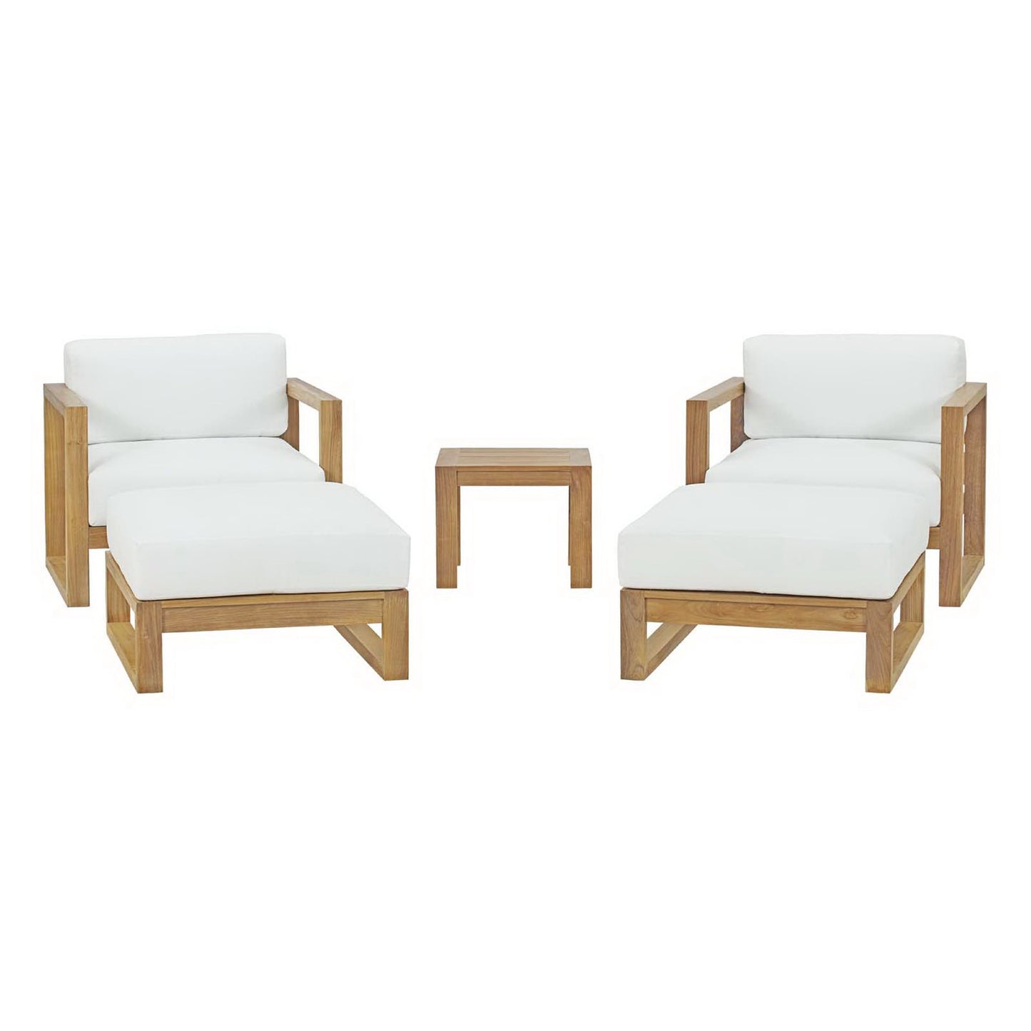 Upland 5 Piece Outdoor Patio Teak Set by Furniture For America
