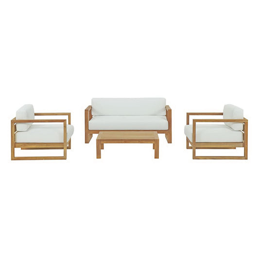 Upland 4 Piece Outdoor Patio Teak Set by Furniture For America