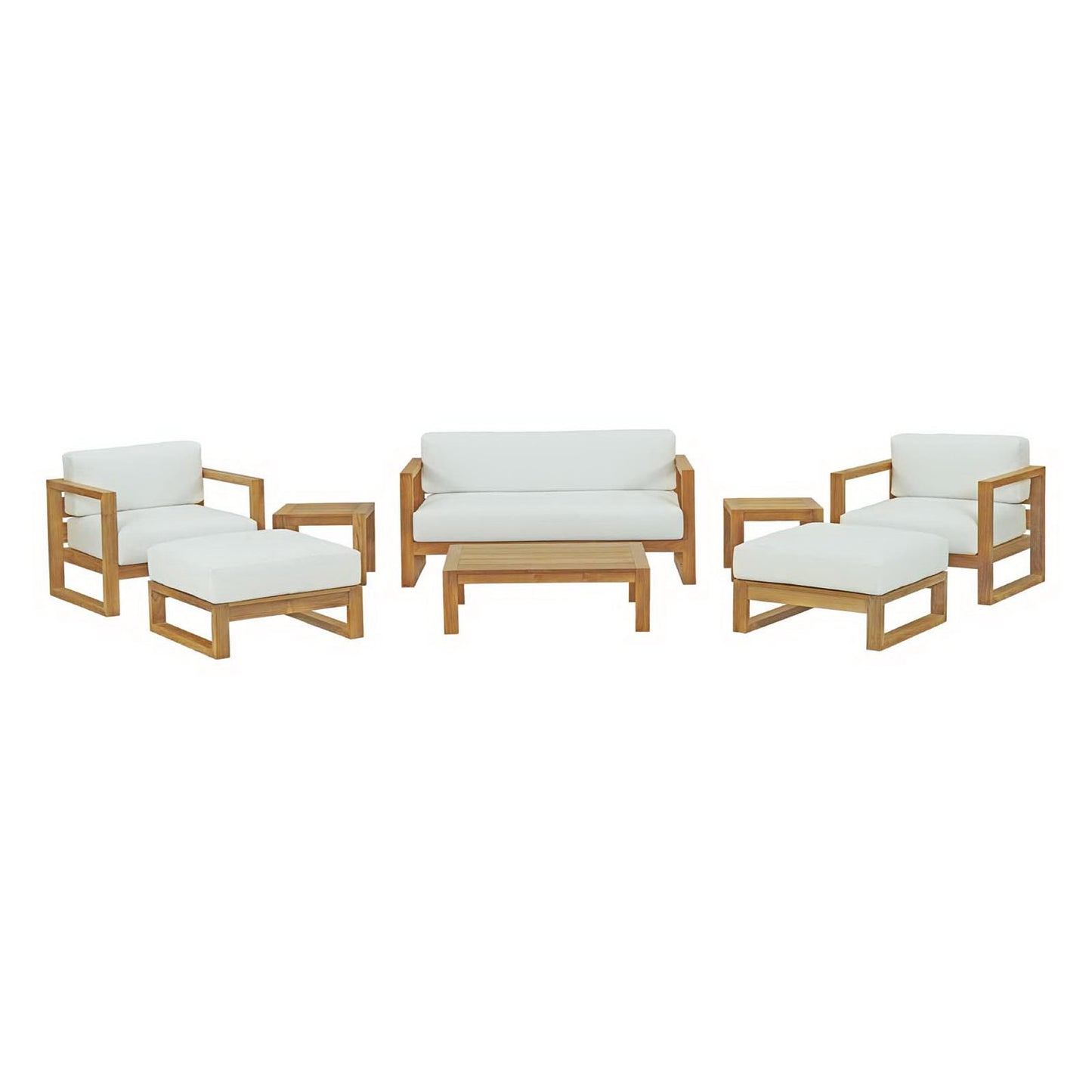 Upland 8 Piece Outdoor Patio Teak Set by Furniture For America