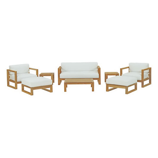 Upland 8 Piece Outdoor Patio Teak Set by Furniture For America
