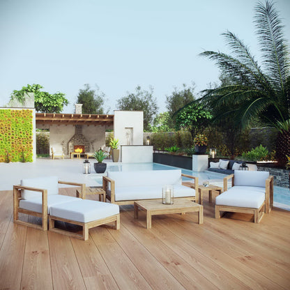 Upland 8 Piece Outdoor Patio Teak Set by Furniture For America