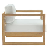 Cedar 8 Piece Outdoor Patio Teak Set in Natural White