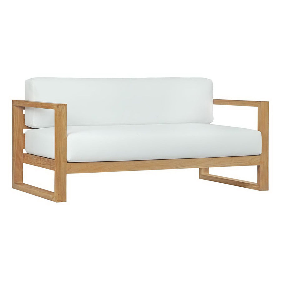 Cedar 8 Piece Outdoor Patio Teak Set in Natural White