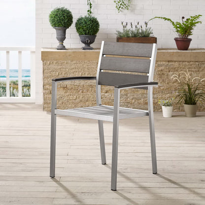 Shore Outdoor Patio Aluminum Dining Armchair by Furniture For America