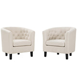 Hadley 2 Piece Upholstered Fabric Armchair Set in Beige