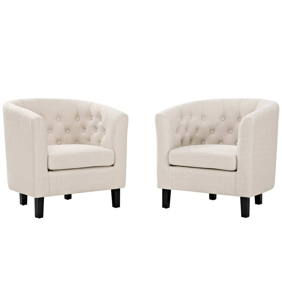 Hadley 2 Piece Upholstered Fabric Armchair Set in Beige