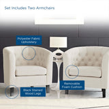 Hadley 2 Piece Upholstered Fabric Armchair Set in Beige