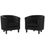 Hadley 2 Piece Performance Velvet Armchair Set in Black