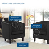 Hadley 2 Piece Performance Velvet Armchair Set in Black
