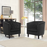 Hadley 2 Piece Performance Velvet Armchair Set in Black