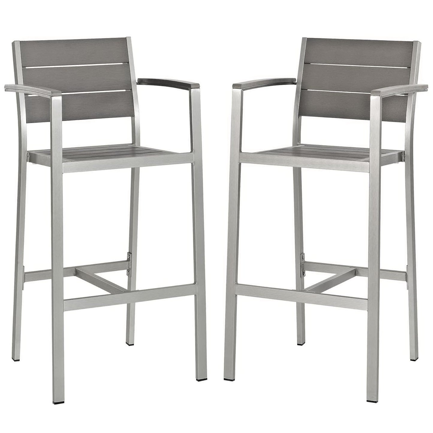 Shore Outdoor Patio Aluminum Bar Stool Set of 2 by Furniture For America