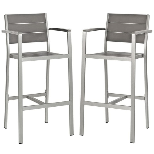 Shore Outdoor Patio Aluminum Bar Stool Set of 2 by Furniture For America