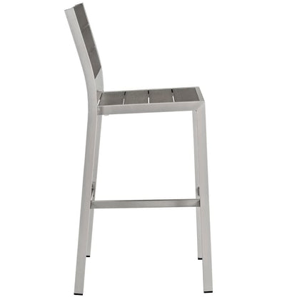 Shore Outdoor Patio Aluminum Armless Bar Stool Set of 2 by Furniture For America