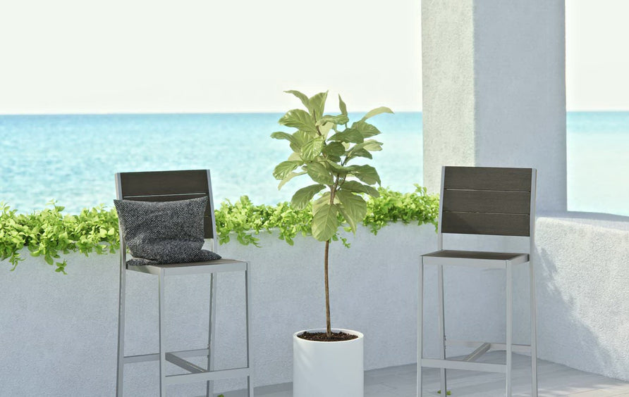 Marlow Outdoor Patio Aluminum Armless Bar Stool Set of 2 in Silver Gray