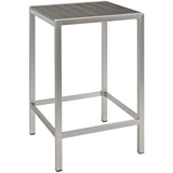Marlow 3 Piece Outdoor Patio Aluminum Pub Set in Silver Gray