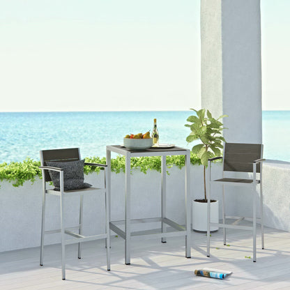 Shore 3 Piece Outdoor Patio Aluminum Pub Set by Furniture For America