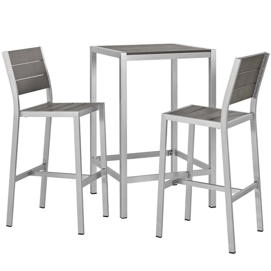 Shore 3 Piece Outdoor Patio Aluminum Pub Set by Furniture For America
