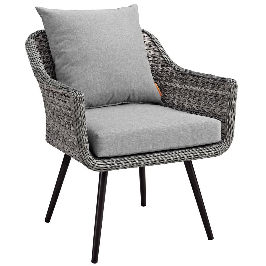 Bodhi Outdoor Patio Wicker Rattan Armchair Set of 2 in Gray Gray