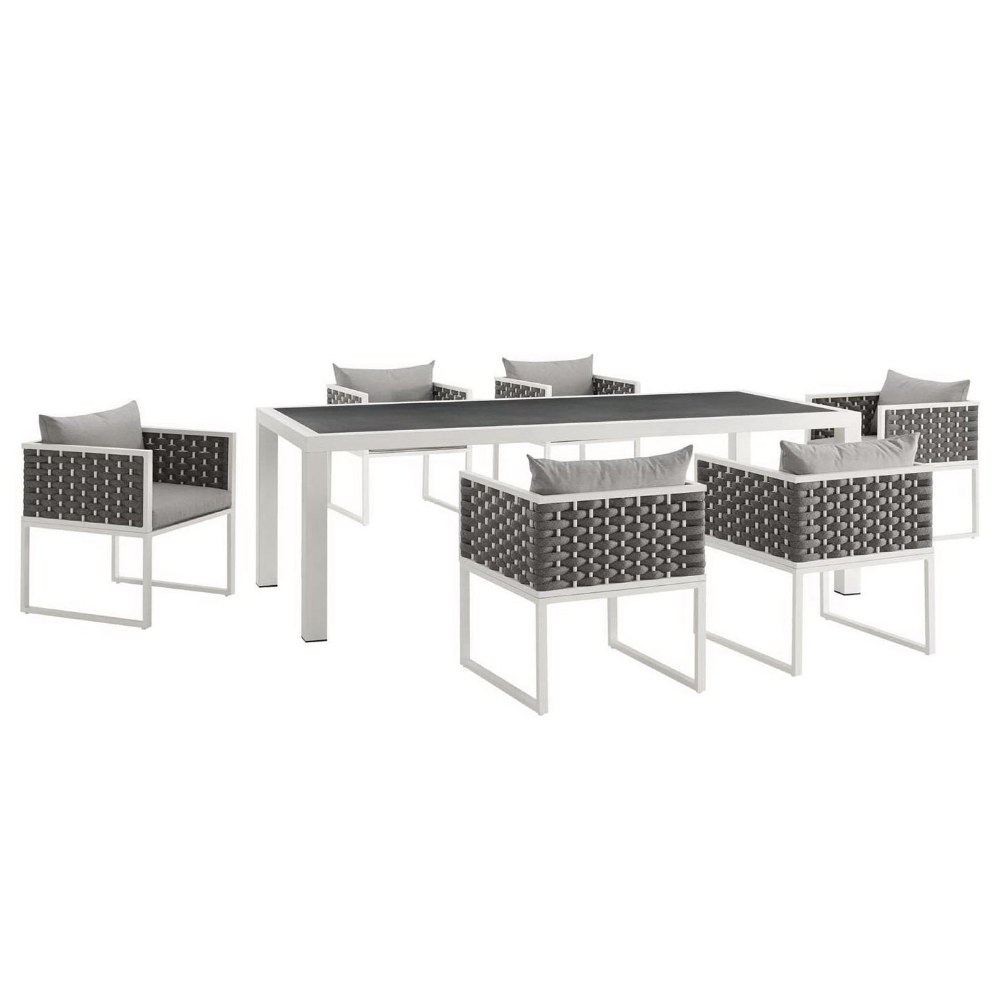 Stance 7 Piece Outdoor Patio Aluminum Dining Set by Furniture For America