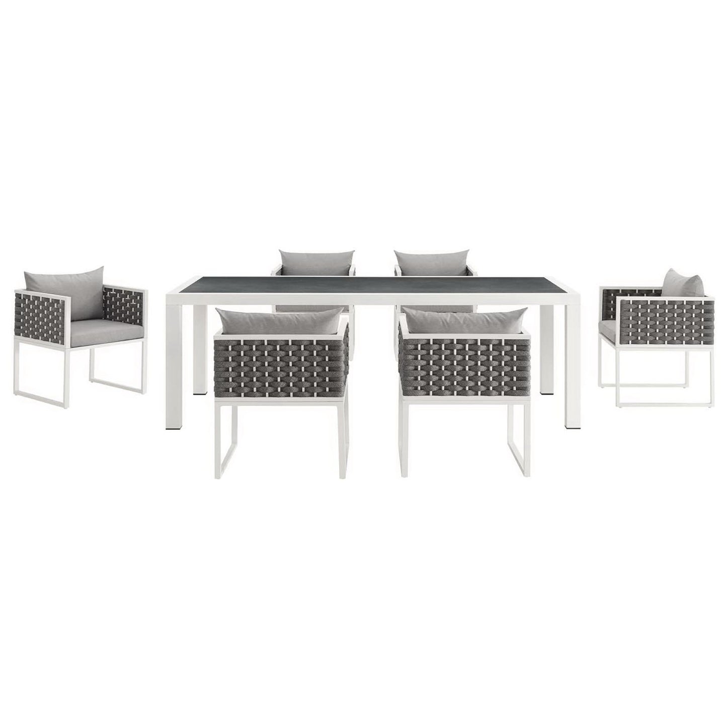 Stance 7 Piece Outdoor Patio Aluminum Dining Set by Furniture For America