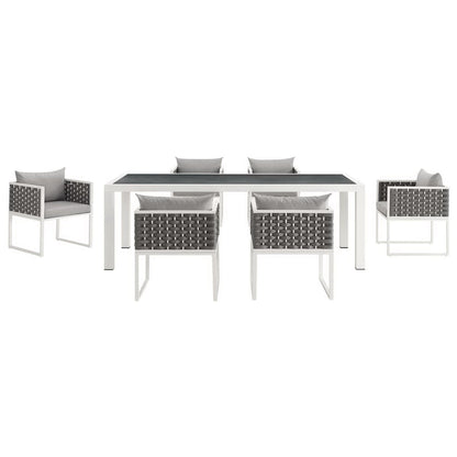 Stance 7 Piece Outdoor Patio Aluminum Dining Set by Furniture For America