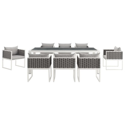 Stance 9 Piece Outdoor Patio Aluminum Dining Set by Furniture For America