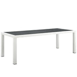 Willow 9 Piece Outdoor Patio Aluminum Dining Set in White Gray