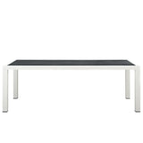 Willow 9 Piece Outdoor Patio Aluminum Dining Set in White Gray