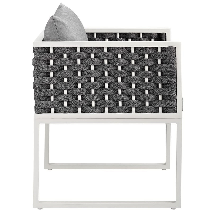 Willow 9 Piece Outdoor Patio Aluminum Dining Set in White Gray