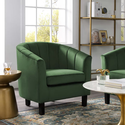 Prospect Channel Tufted Performance Velvet Armchair by Furniture For America